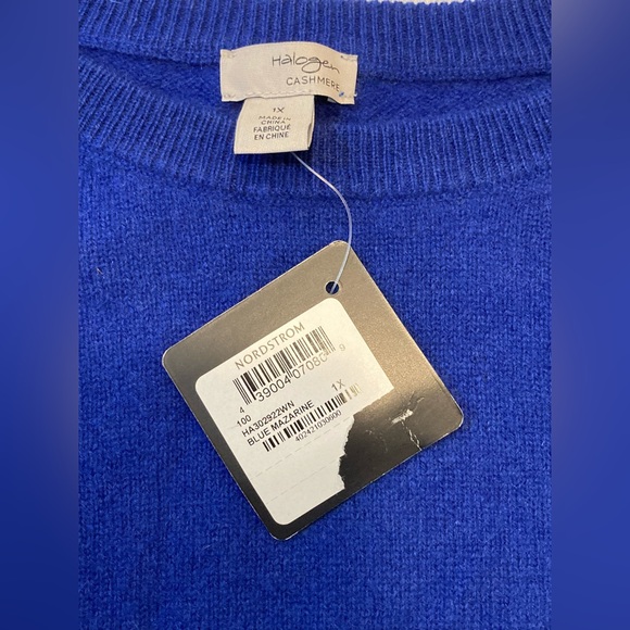 Halogen NWT Size 1X Cashmere Crewneck Sweater in Royal Blue - Picture 4 of 7